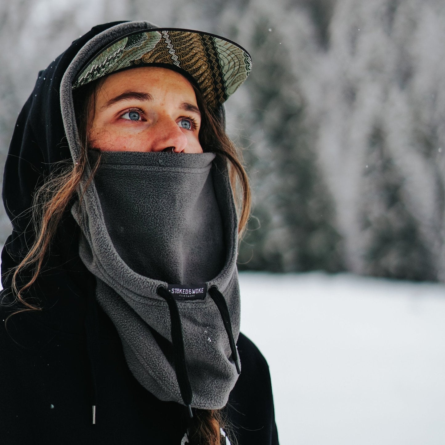 Micro Fleece Hood "Stone Grey"