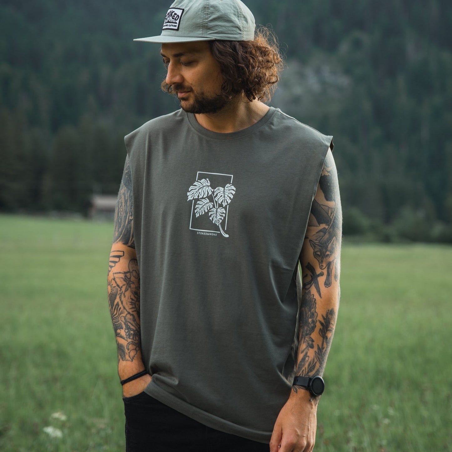 Organic "Monstera" Tank Top