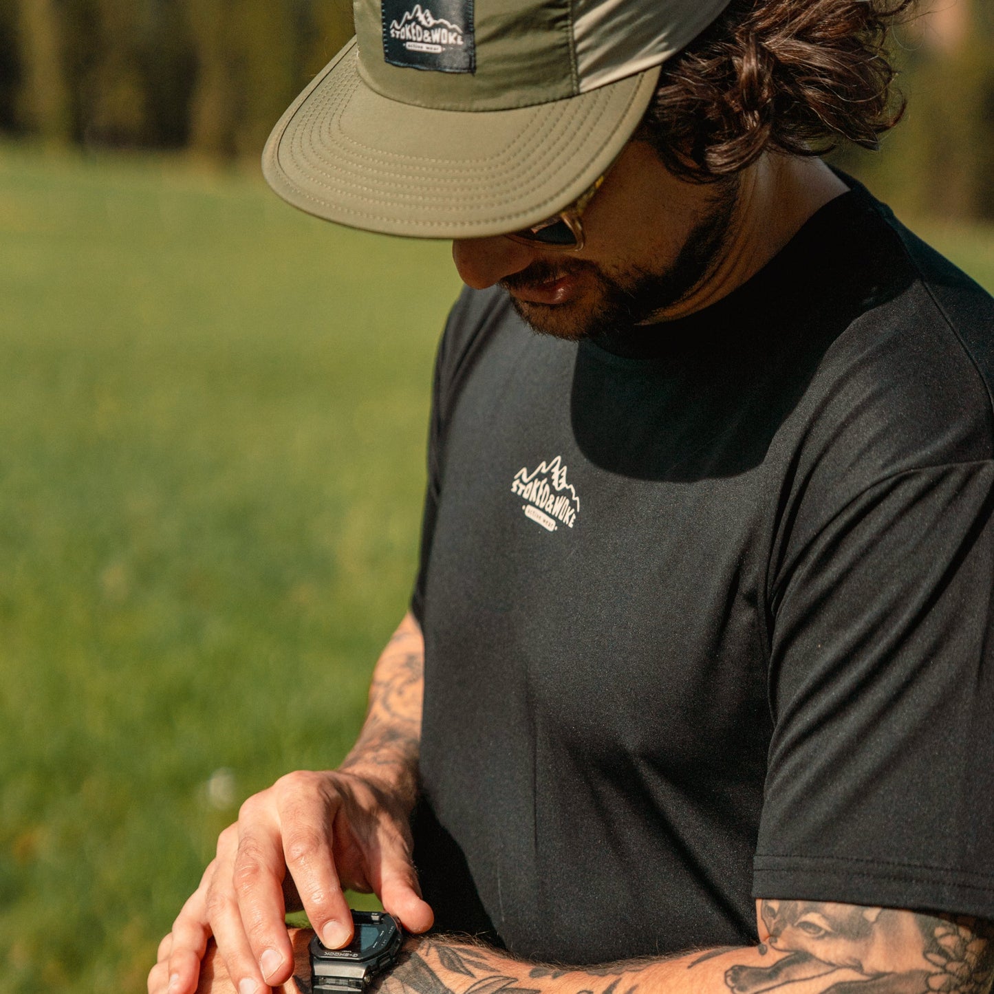 Recycled "Active" Tee in Black