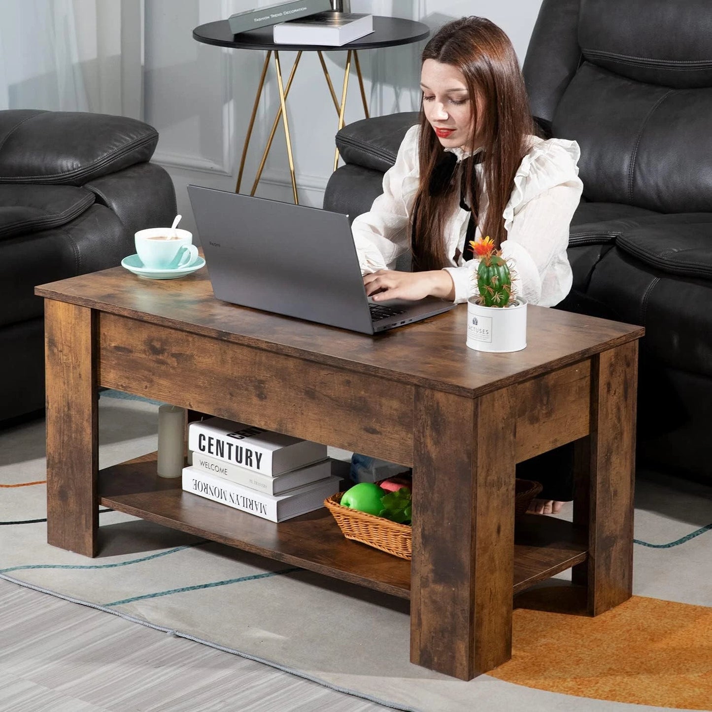 Lift Top Coffee Table with Hidden Compartment