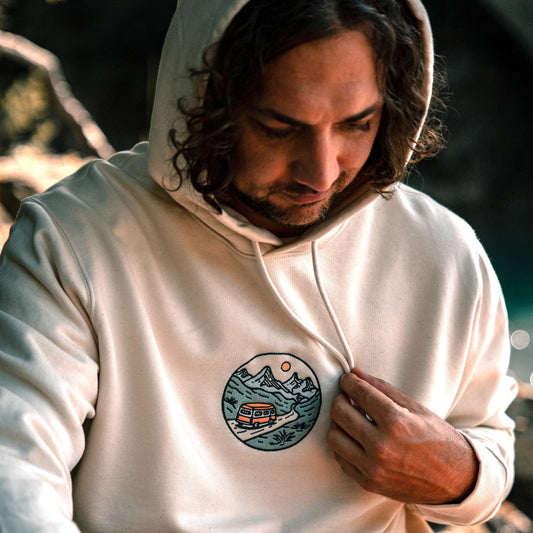 Organic Embroidered  "Wander Van" Hoodie
