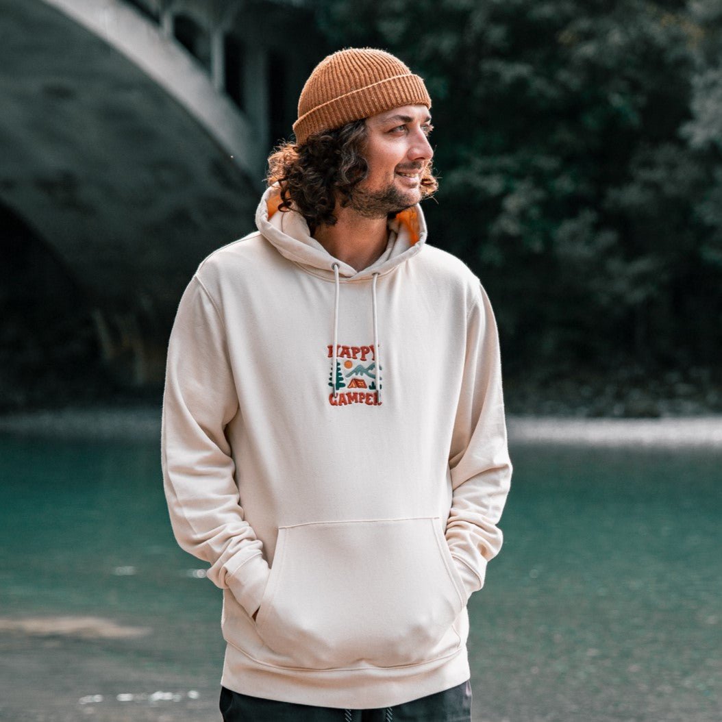 Organic Embroidered  "Happy Camper" Hoodie