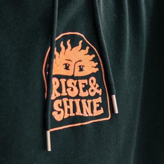 Organic Embroidered  "Rise and Shine" Hoodie