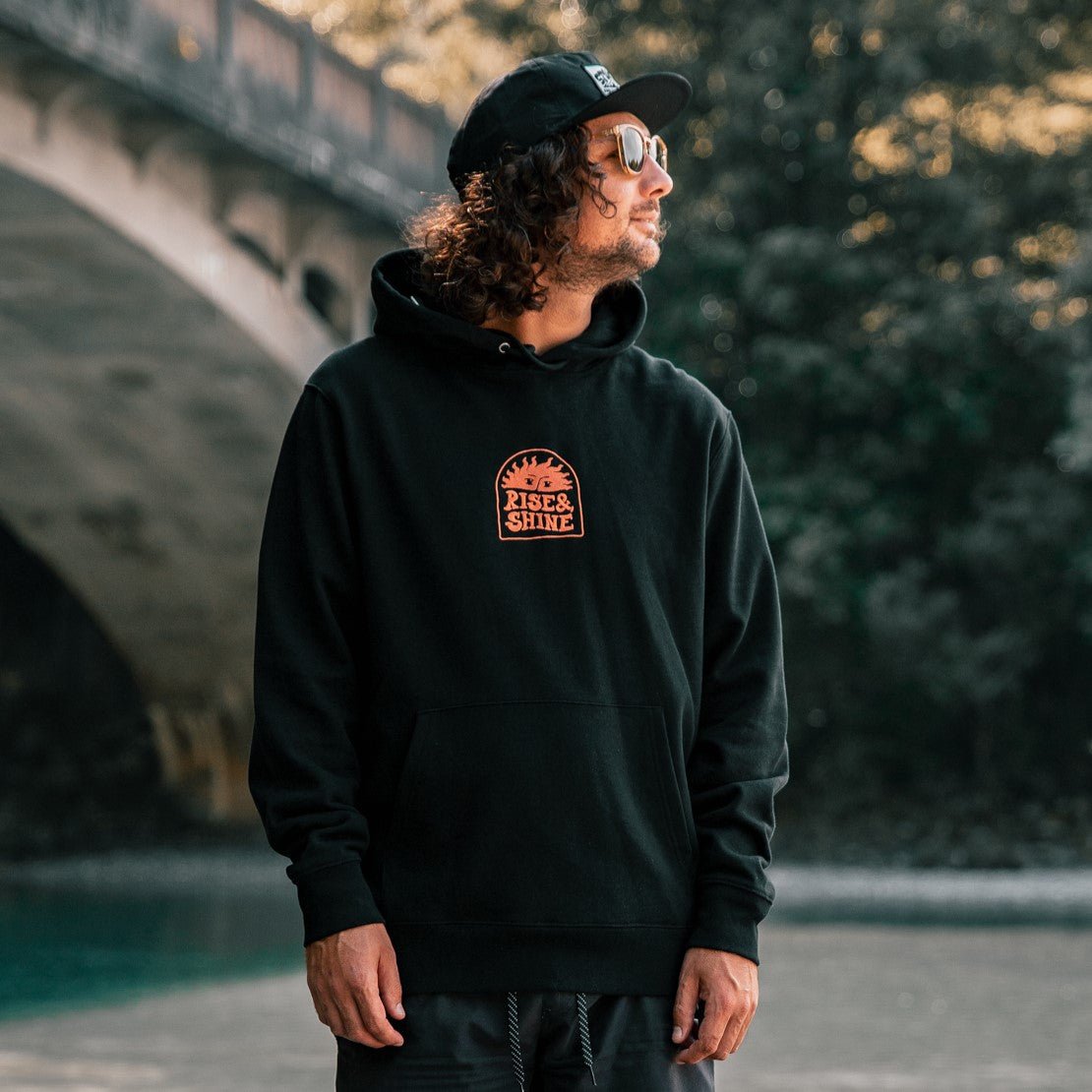 Organic Embroidered  "Rise and Shine" Hoodie