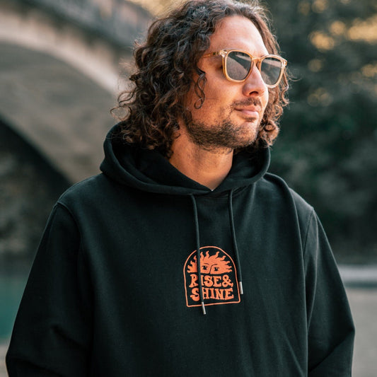 Organic Embroidered  "Rise and Shine" Hoodie
