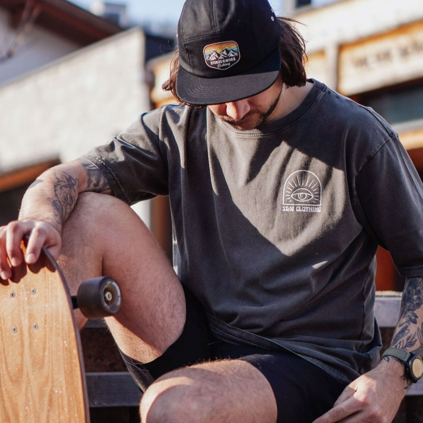 Over-sized "Eye" Stone-wash Tee