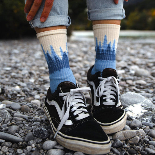 Organic "Forest Stride" Socks - Blue