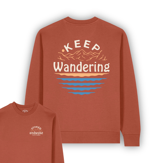 Organic "Keep wandering" Pullover Sweatshirt