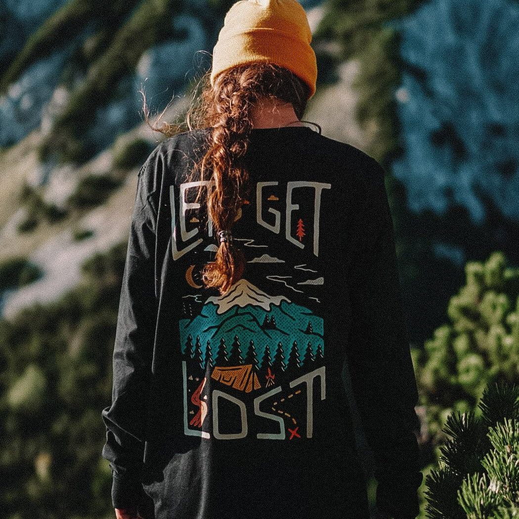 Organic "Let's Get Lost" Long Sleeve Tee