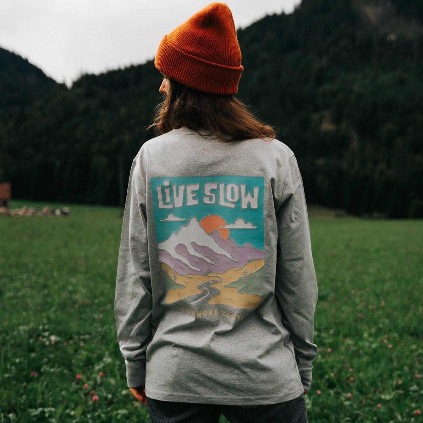 Organic "Live Slow" Long Sleeve Tee