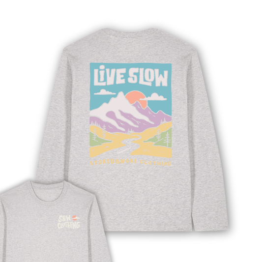 Organic "Live Slow" Long Sleeve Tee