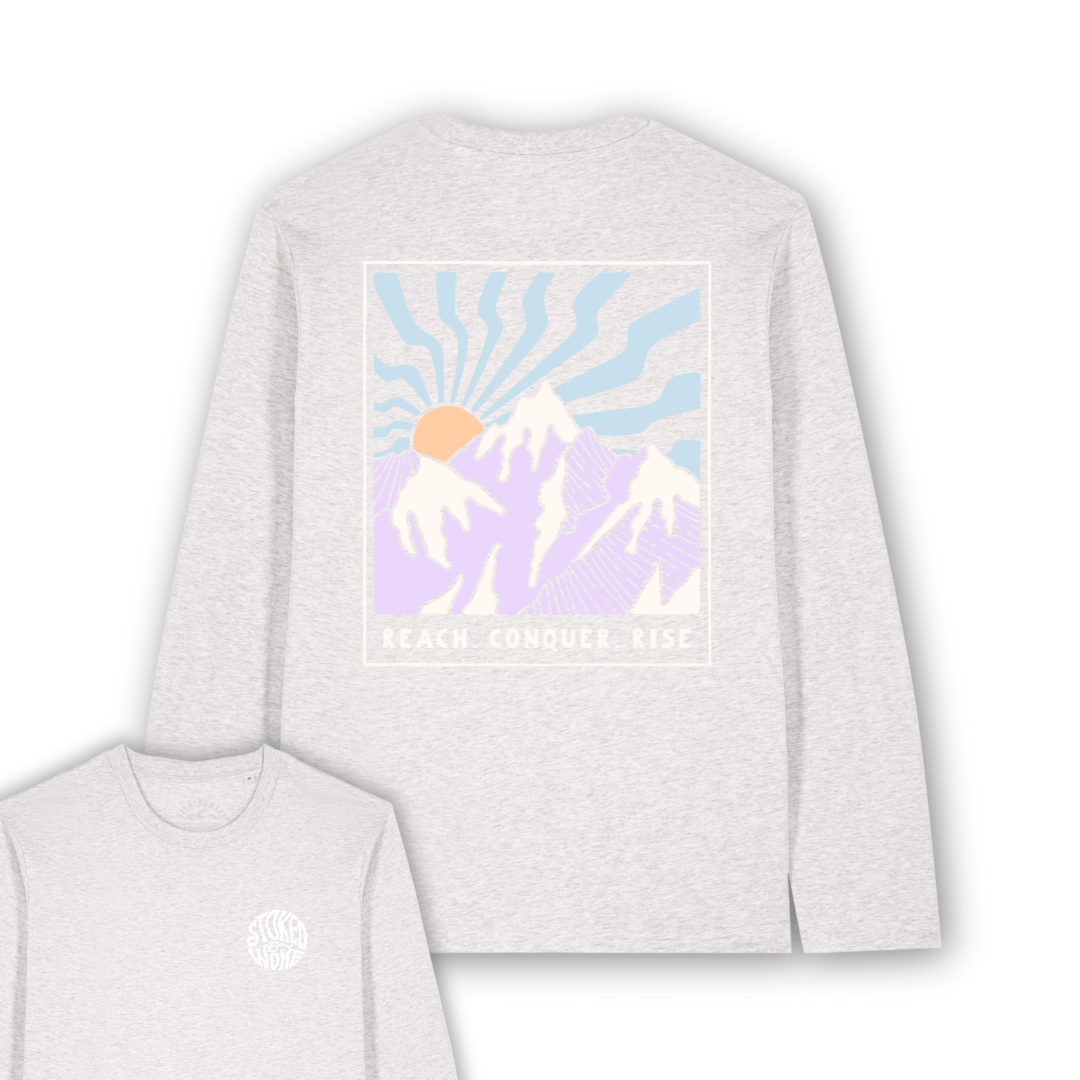 Organic "Reach.Conquer.Rise" Long Sleeve Tee