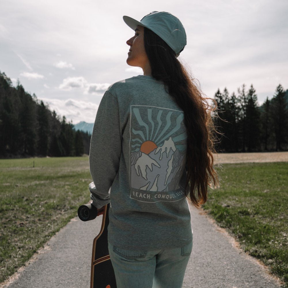 Organic "Reach.Conquer.Rise" Long Sleeve Tee