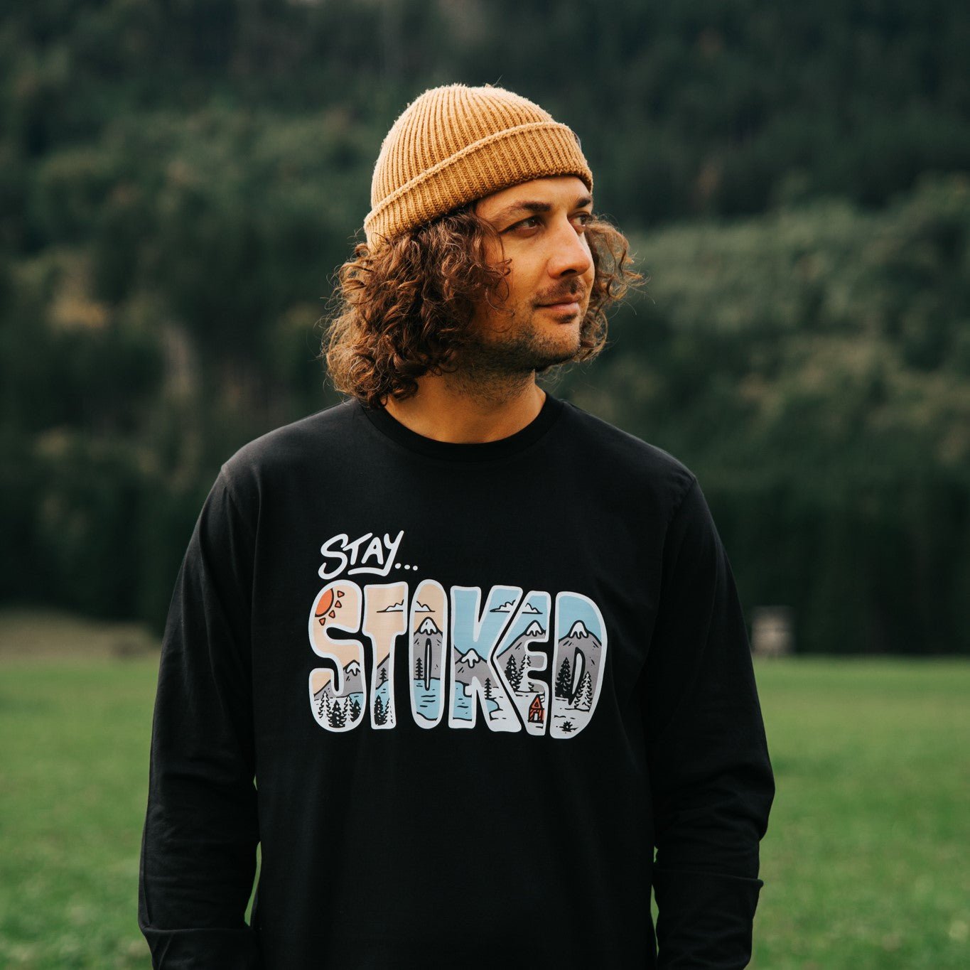 Organic "Stay Stoked" Long Sleeve Tee