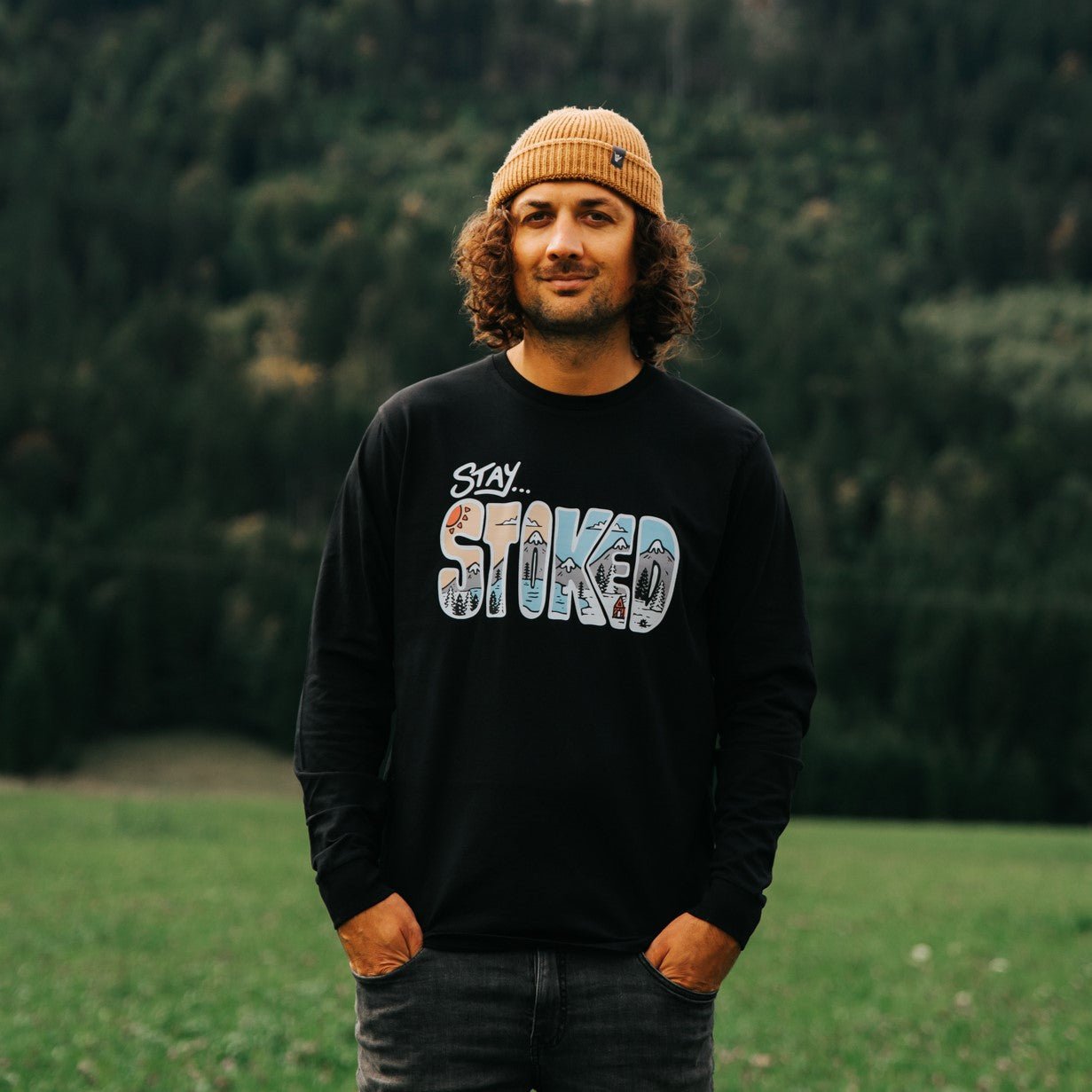 Organic "Stay Stoked" Long Sleeve Tee