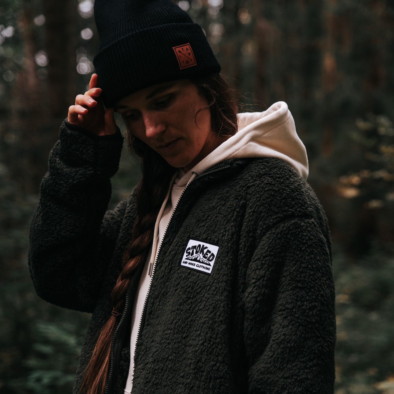 Recycled Fluffy Fleece - Forest Green