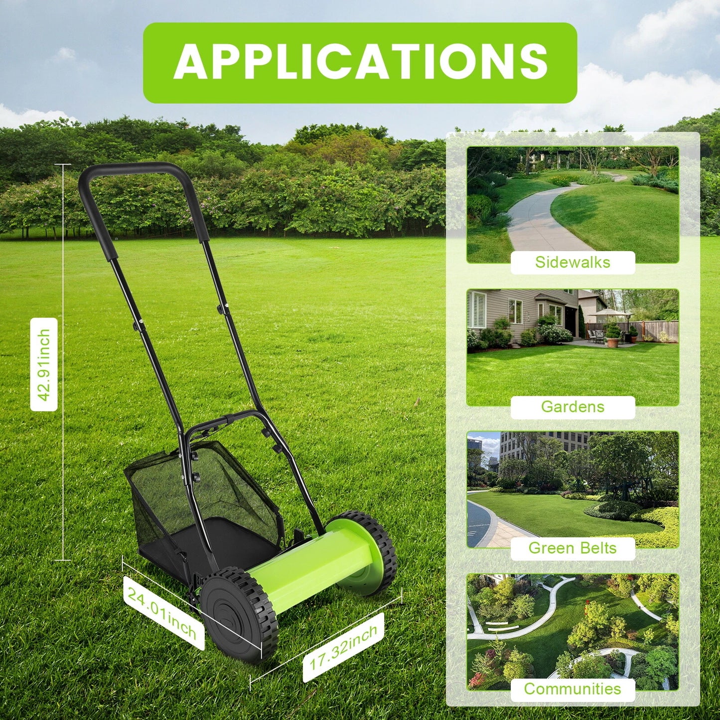 18-Inch Manual Lawn Mower