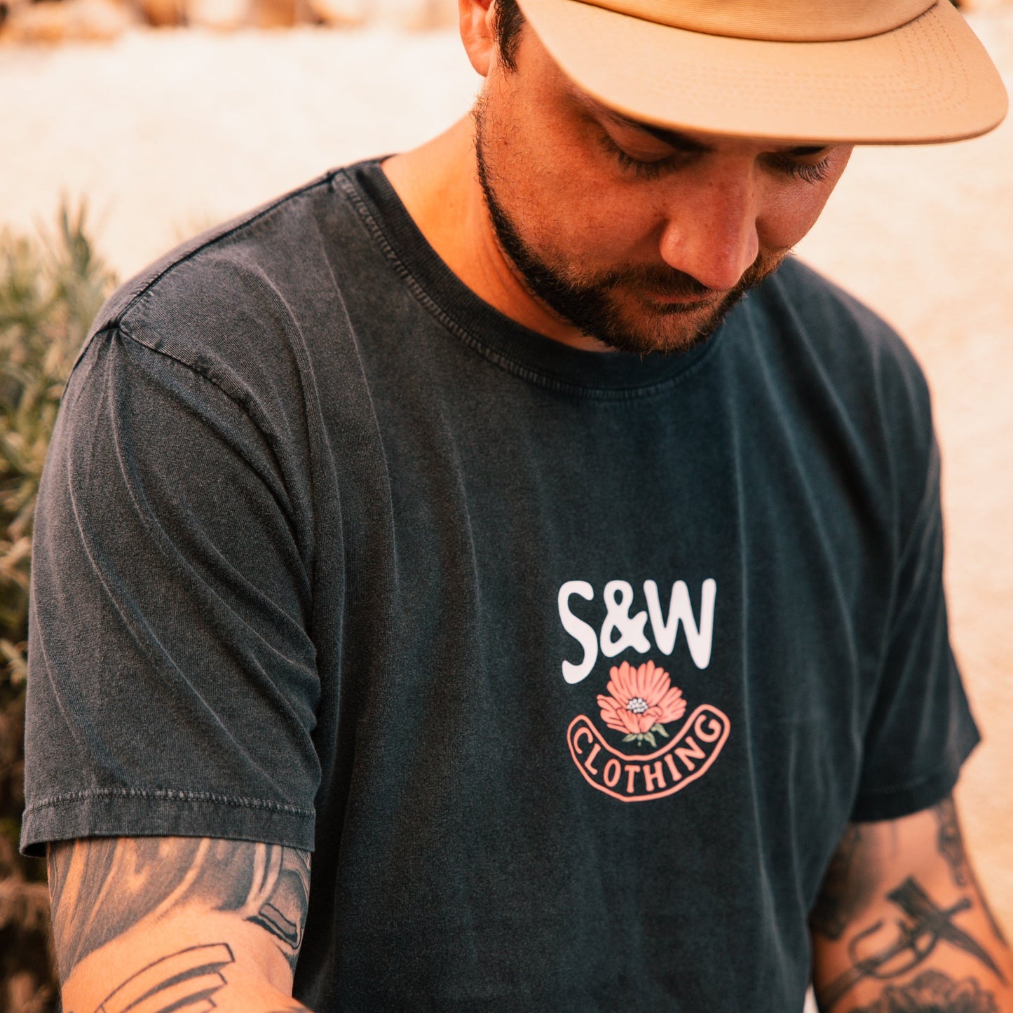 Stone Washed "Pohutukawa" Tee